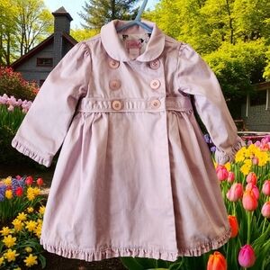 Camilla Light Pink Double-Breasted Floral Lined Coat Sz 12 Months